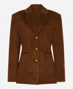 WWE Pay-Per-View Saturday Night Main Event 2025 Cathy Kelley Brown Suede Leather Blazer