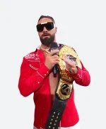 WWE Raw Seth Rollins Red Embroidered Shirt For Sale