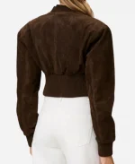 Women’s Adoore Brown Suede Bomber Cropped Jacket
