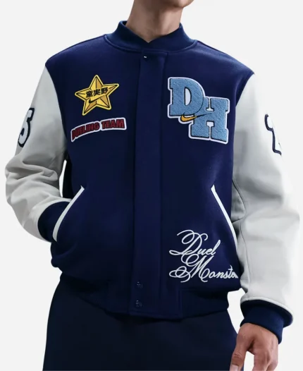 Yu-Gi-Oh Destroyer Blue Varsity Bomber Jacket For Sale