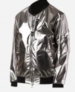 11 By Boris Bidjan Saberi Satin Bomber Jacket Silver