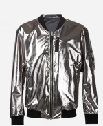 11 By Boris Bidjan Saberi Satin Silver Bomber Jacket
