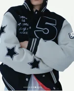 A BATHING APE x COMME des GARCONS OSAKA Varsity Jacket - Black & White