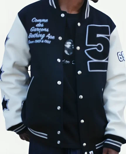 A BATHING APE x COMME des GARCONS OSAKA Varsity Jacket Front