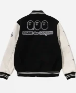 A BATHING APE x COMME des GARCONS OSAKA White & Black Varsity Jacket
