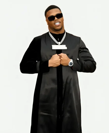 Abdul Carter NFL Draft Red Carpet 2025 Black Trench Coat