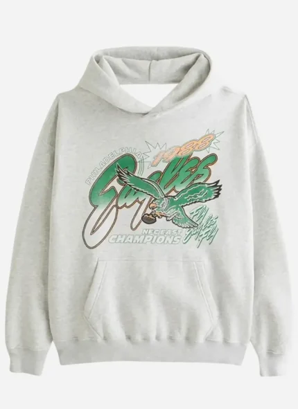 Abercrombie and Finch Philadelphia Eagles Graphic Popover Grey Hoodie