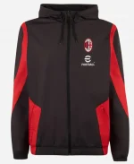 Ac Milan Pre Match Black & Red Hooded Jacket