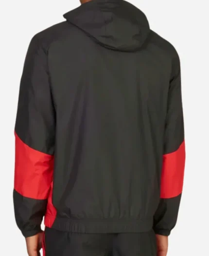 Ac Milan Pre Match Hooded Jacket Black & Red
