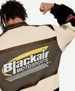 Air Racing Style Varsity Brown Blue & Red Jacket