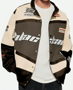 Air Racing Style Varsity Brown Jacket