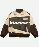 Air Racing Style Varsity Jacket - Brown