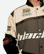 Air Racing Style Varsity Jacket in Brown