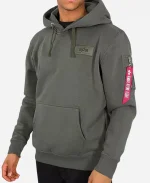Alpha Industries Back Print Grey Hoodie