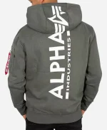 Alpha Industries Back Print Grey Pullover Hoodie