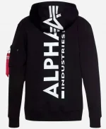 Alpha Industries Back Print Pullover Hoodie Black