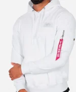 Alpha Industries Back print White Hoodie