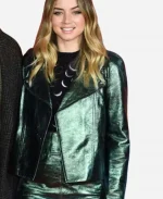 Ana De Armas Blade Runner Green Genuine Faux Leather Jacket