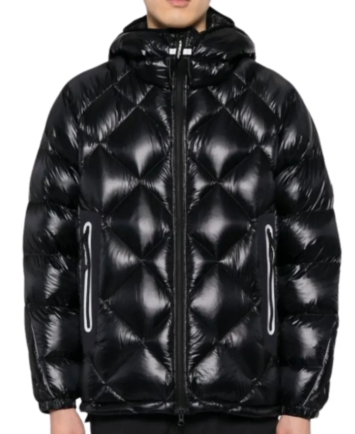 And Wander Diamond Stitch Down Black & Green Quilted Jacket