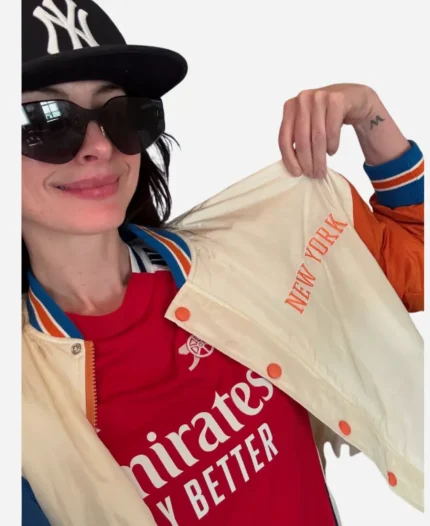 Anne Hathaway Knicks Jacket