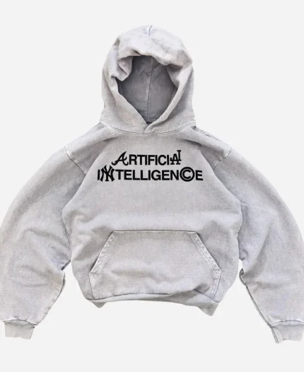  Artificial Intelligence Pullover Style White Hoodie