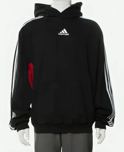 Balenciaga Adidas Black And Red Hoodie