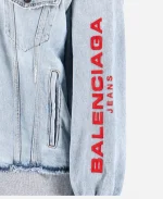 Balenciaga Hooded Denim Jacket - Blue