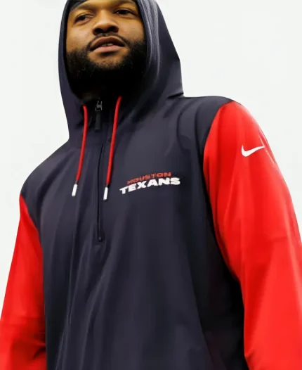 Baltimore Ravens Vs Houston Diontae Johnson Texans Navy Blue & Red Hoodie