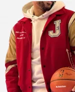 Baseball Player Jake From State Farm Red Varsity Jacket