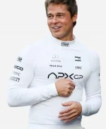  Brad Pitt F1 2025 Movie Sonny Hayes White Pullover Shirt