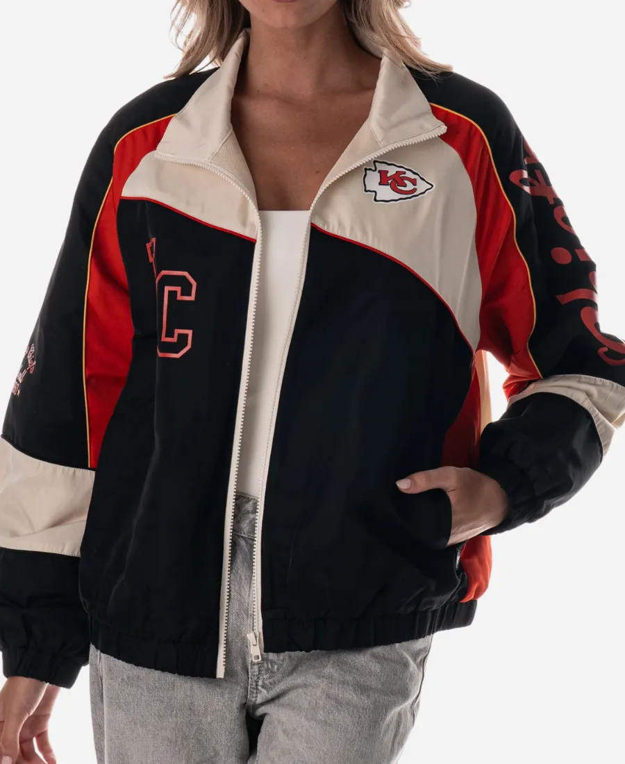 Caitlin Clark Kansas City Chiefs Colorblock Track Jacket Caitlin Clark Kansas City Chiefs Colorblock Track Jacket
