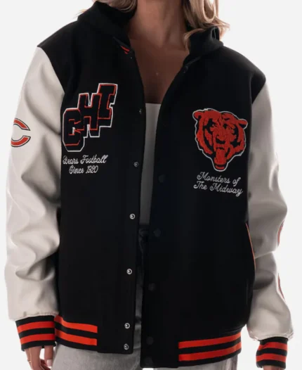 Chicago Bears The Wild Collective Hooded Varsity Jacket