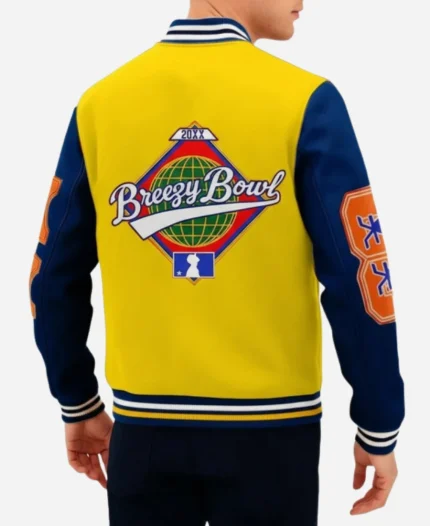 Chris Brown 2025 Breezy Bowl XX Tour Varsity Yellow And Black Jacket