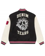 Denim Tears Peace Wreath Varsity Jacket Black And White