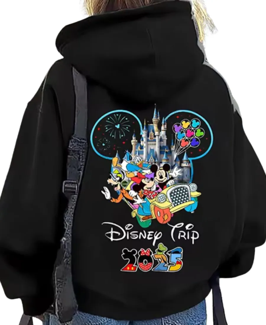 Disney Trip 2025 Mickey Mouse Black Hoodie Disney Trip 2025 Mickey Mouse Black Hoodie
