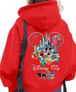 Disney Trip 2025 Mickey Mouse Red Hoodie