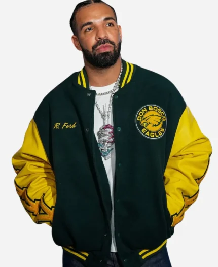 Drake Eagles World Series Rob Ford's Don Bosco Green & Yellow Varsity Jacket