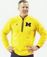 Dusty May Michigan Wolverines Jordan yellow Half-Zip Sweatshirt