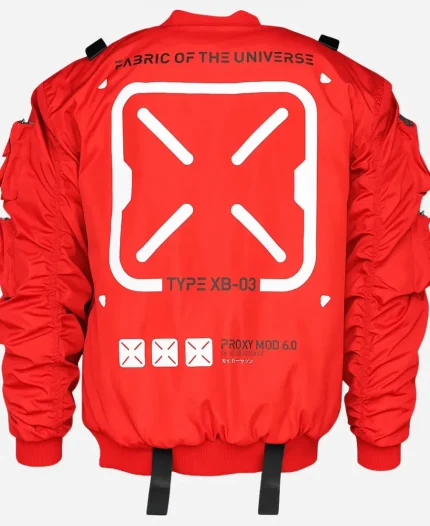 Fabric of the Universe XB-03 Techwear Graphic Red Bomber Jacket