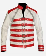 Freddie Mercury Queen Magic Tour 1986 Concert Leather Jacket Red & White