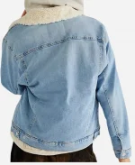 Free People MOTHER Off-the-Grind Blue Denim Sherpa Jacket