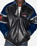 G-III New England Patriots Leather Black Jacket