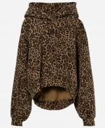 GAP Leopard Print Vintage Soft Gap Logo Brown Pullover Hoodie