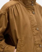 GAP Twill Bubble Zipper & Button Brown Jacket