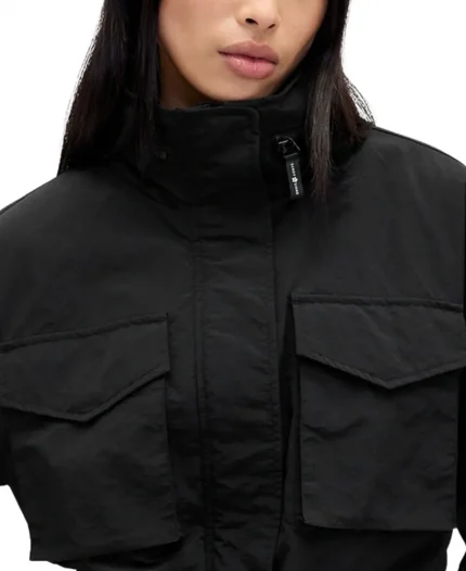 Gap × Sandy Liang Lace-trim Cinched Black Jacket