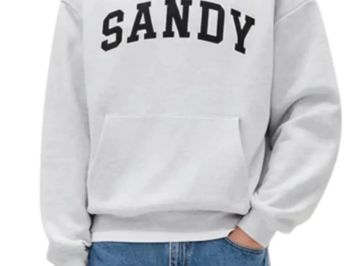 Gap x Sandy Liang Logo Oversized Grey Hoodie - Jacket Era