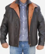 Gil Birmingham Yellowstone Thomas Rainwater Black Faux Leather Jacket