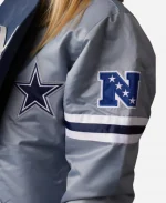 HOMAGE Starter Dallas Cowboys Grey Satin Jacket - For Sale