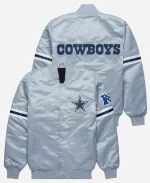HOMAGE X Starter Dallas Cowboys Grey Satin Jacket - For Sale