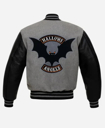 Halloween Party Spooky Grey Bomber Varsity Jacket
